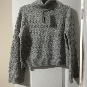 Cozy Cable-Knit Gray Turtleneck Sweater